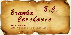 Branka Čereković vizit kartica